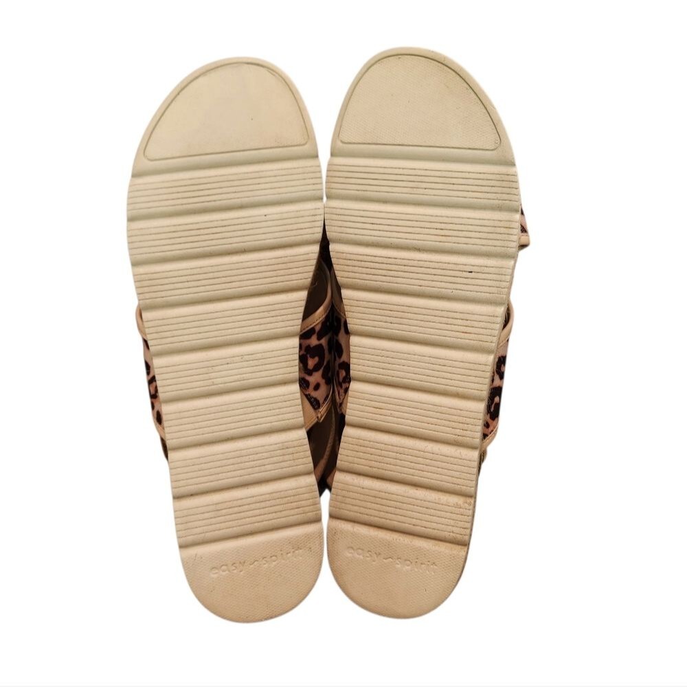 Easy Spirit Leopard Animal Print Criss Cross Slingback Sandals Women12M Casual - Picture 8 of 12